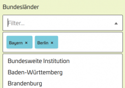Select improved: an improved custom web component Screenshot of an improved select comonent with the possibility to filter the list and a separate display of selected options
