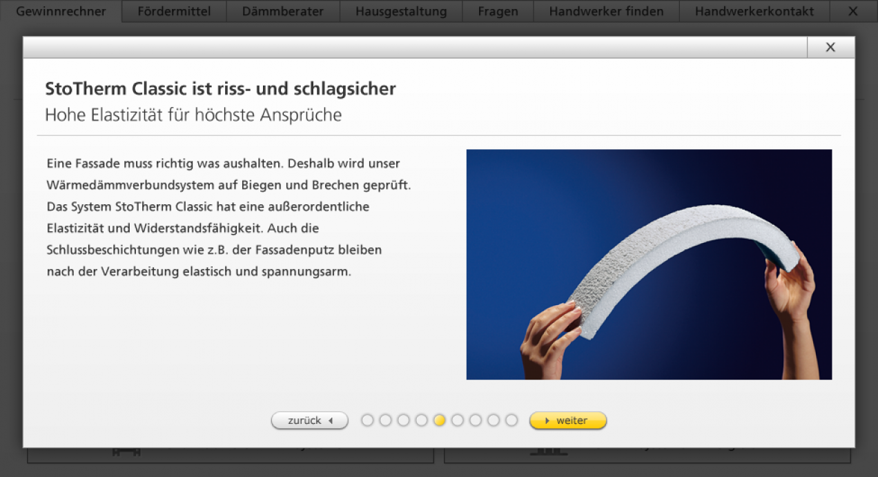 Screenshot des Sto Bauherrenratgebers (2)