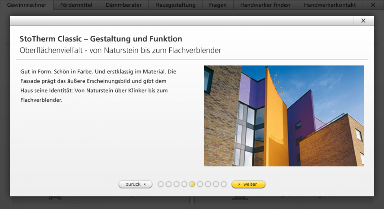 Screenshot des Sto Bauherrenratgebers (8)